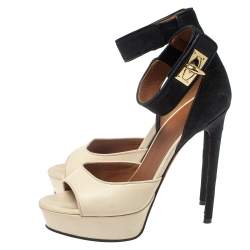 Givenchy Two Tone Leather And Suede Leather Sharlock Sandals Size 37