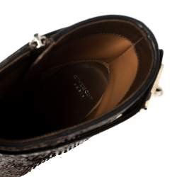 Givenchy Brown/Black Python Sharklock Ankle Boots Size 36