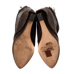 Givenchy Brown/Black Python Sharklock Ankle Boots Size 36