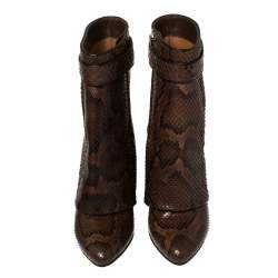 Givenchy Brown/Black Python Sharklock Ankle Boots Size 36