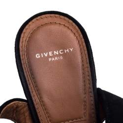 Pre Owned Givenchy Black Suede Shark Lock Sandals Size 39