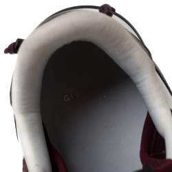 Pre Owned Givenchy Burgundy/Black Suede, Leather And Stretch Fabric Active Low Top Sneaker Size 38
