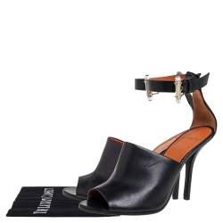 Givenchy Black Leather Ankle Strap Sandals Size 37