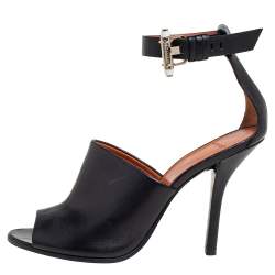 Givenchy Black Leather Ankle Strap Sandals Size 37