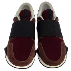 Pre Owned حذاء رياضي جيفنشي أكتيف رانر سويدي وقماش إلاستيك متعدد الألوان مقاس 38