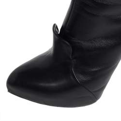 Pre Owned حذاء بوت للركبه جيفنشي جلد أسود مقاس 39