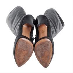 Pre Owned حذاء بوت للركبه جيفنشي جلد أسود مقاس 39