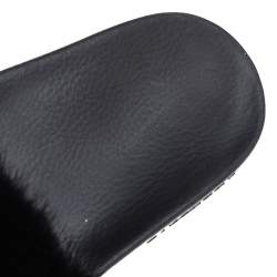 Pre Owned Givenchy Black Mink Fur Flat Slides Size 38