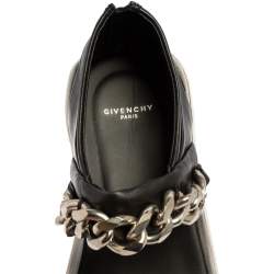 Givenchy Black Leather Chain Link Strap Flat Sandals Size 42