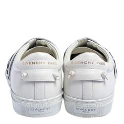 مملوكة مسبقًا Givenchy White Leather Webbing Detail Low Top Sneakers Size 37