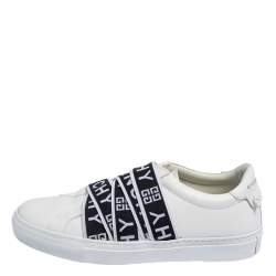 مملوكة مسبقًا Givenchy White Leather Webbing Detail Low Top Sneakers Size 37