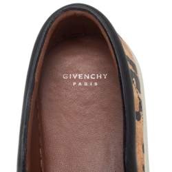 Pre Owned Givenchy Two Tone Leopard Print Leather Slip On Sneakers Size 36