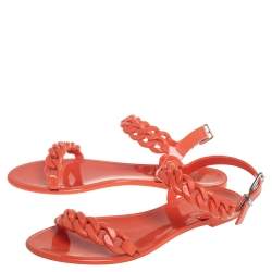 Pre Owned حذاء فلات جيفنشي نيا سلسلة جيلي برتقالي مقاس 39