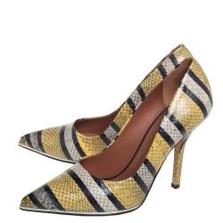Pre Owned Givenchy Multicolor Python Pointed Toe Pumps Size 38