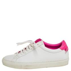 Pre Owned Givenchy White/Pink Leather Urban Street Knot Low Top Sneakers Size 36