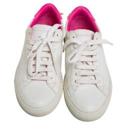 Pre Owned Givenchy White/Pink Leather Urban Street Knot Low Top Sneakers Size 36