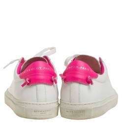 Pre Owned Givenchy White/Pink Leather Urban Street Knot Low Top Sneakers Size 36