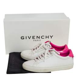 Pre Owned Givenchy White/Pink Leather Urban Street Knot Low Top Sneakers Size 36