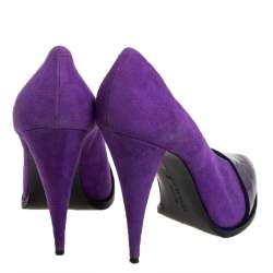 Givenchy Purple Suede And Patent Leather Cap Toe Pumps Size 39