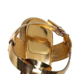 Givenchy Vintage Metallic Gold Leather Thong Slingback Sandals Size 39.5