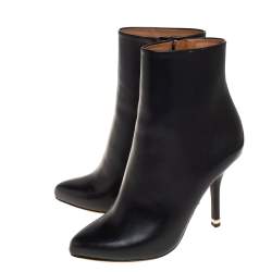 Pre Owned حذاء بوت كاحل جيفنشي جلد أسود مقاس 36.5