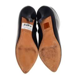 Pre Owned حذاء بوت كاحل جيفنشي جلد أسود مقاس 36.5