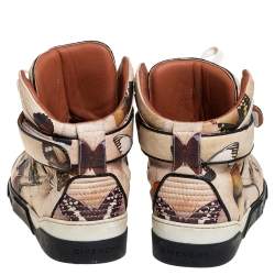 Pre Owned Givenchy Multicolor Butterfly Print Leather Tyson High Top Sneakers Size 37.5