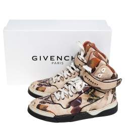 Pre Owned Givenchy Multicolor Butterfly Print Leather Tyson High Top Sneakers Size 37.5