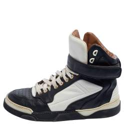 Pre Owned Givenchy Black/White Leather Tyson High Top Sneakers Size 38