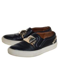 مملوكة مسبقًا Givenchy Black Leather Embellished Skate Sneakers Size 38