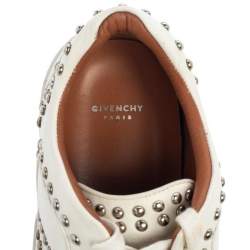 Pre Owned Givenchy White Leather Studded Tyson Low Top Sneakers Size 38