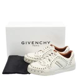 Pre Owned Givenchy White Leather Studded Tyson Low Top Sneakers Size 38
