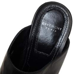Givenchy Black Leather Show Mixed Cone Heel Mules Size 36