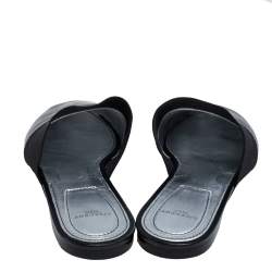 Givenchy Black Leather and Strecth Band Bedford Flat Mules Size 40