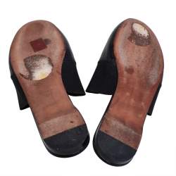 Givenchy Black Leather and Strecth Band Bedford Flat Mules Size 40