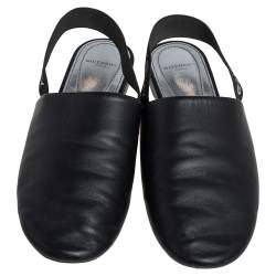 Pre Owned Givenchy Black Leather Rivington Slingback Mules Size 37