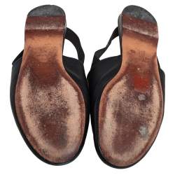 Pre Owned Givenchy Black Leather Rivington Slingback Mules Size 37