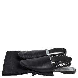 Pre Owned Givenchy Black Leather Rivington Slingback Mules Size 37