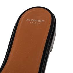 Givenchy Black Leather Open Toe Flat Slides Size 38