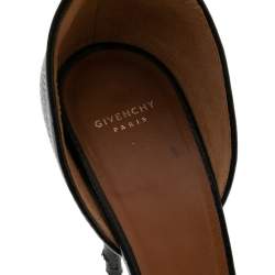 Givenchy Black Leather Shark  Lock Ankle Strap Sandals Size 38