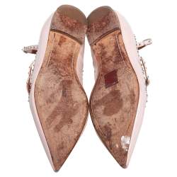 Givenchy Rose Poudre Patent Leather Accent Studded Mary Jane Ballet Flats Size 38.5
