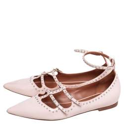 Givenchy Rose Poudre Patent Leather Accent Studded Mary Jane Ballet Flats Size 38.5