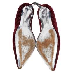 مملوكة مسبقًا Givenchy Burgundy Velvet Pointed Toe Pumps Size 37