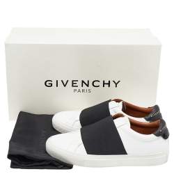 Givenchy White /Black Leather Slip On Sneakers Size 35