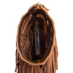 Pre Owned Givenchy Brown Leather Fringe Sandals Size 37