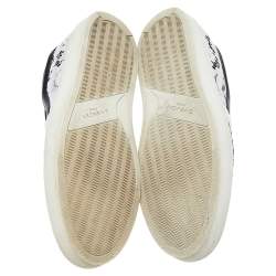 Givenchy White/Black Lace And Leather Slip on Sneakers Size 41