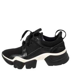 Pre Owned حذاء رياضي جيفنشي جاو نيوبرين وسويدي أسود عنق منخفض مقاس 37 