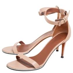 Pre Owned Givenchy Beige Leather Nadia Ankle Cuff Sandals Size 39