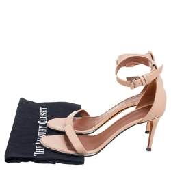 Pre Owned Givenchy Beige Leather Nadia Ankle Cuff Sandals Size 39
