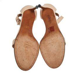 Pre Owned Givenchy Beige Leather Nadia Ankle Cuff Sandals Size 39